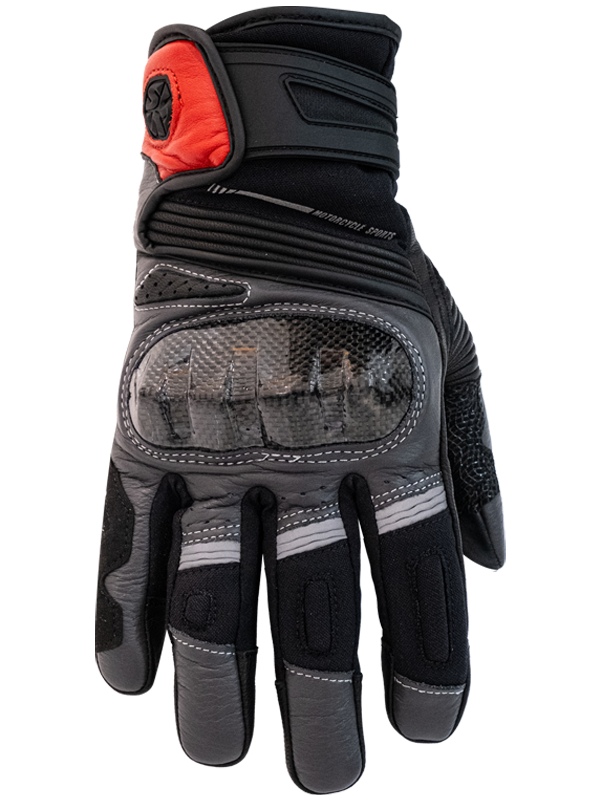 Scoyco MC78WP Carbon Korumalı Gri Kırmızı Eldiven