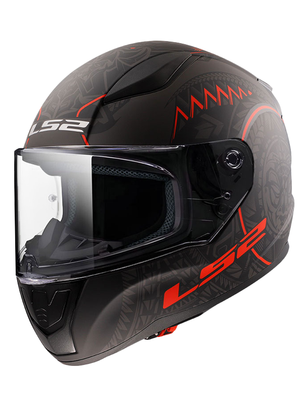 Ls2 RAPID 2 Takaroa Mat Siyah Kırmızı Kask
