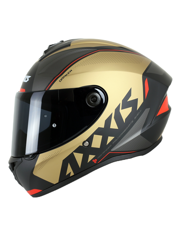 AXXIS DRAKEN S GEAR Mat Gold Siyah Kask