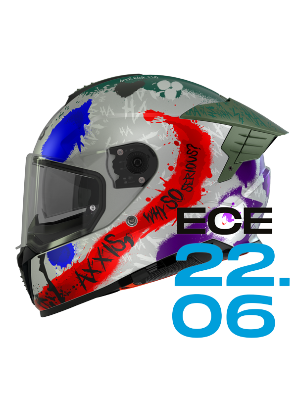 AXXIS HAWK EVO SV SICKJOKE A2 Mat Mor Gri Kırmızı Kask