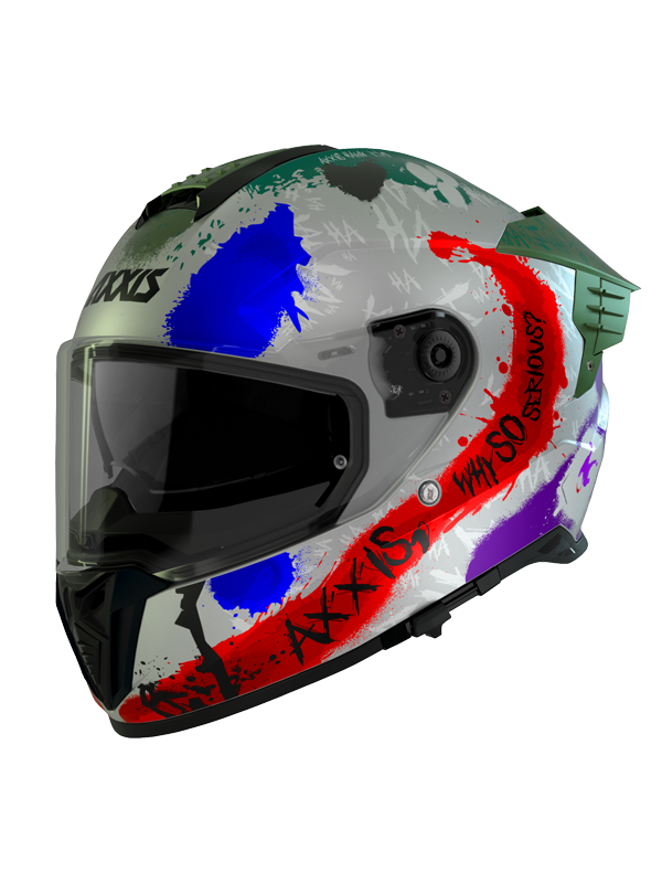 AXXIS HAWK EVO SV SICKJOKE A2 Mat Mor Gri Kırmızı Kask - Görsel 2