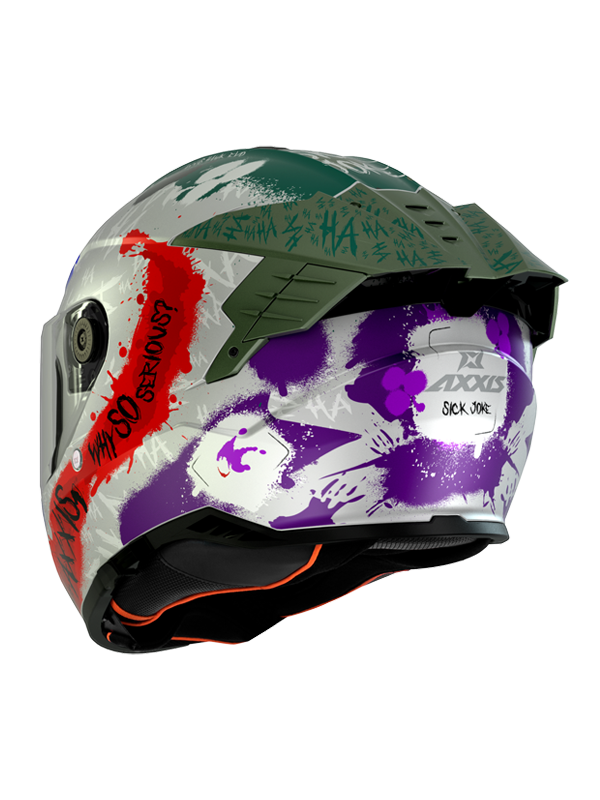 AXXIS HAWK EVO SV SICKJOKE A2 Mat Mor Gri Kırmızı Kask - Görsel 3