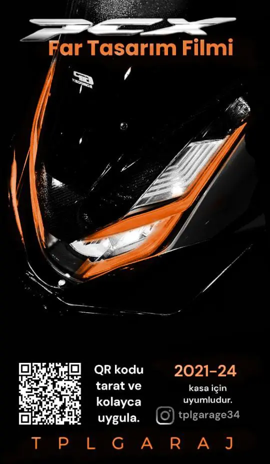 TPL GARAJ PCX FAR TASARIM FİLMİ  21-24 MODEL UYUMLU TURUNCU