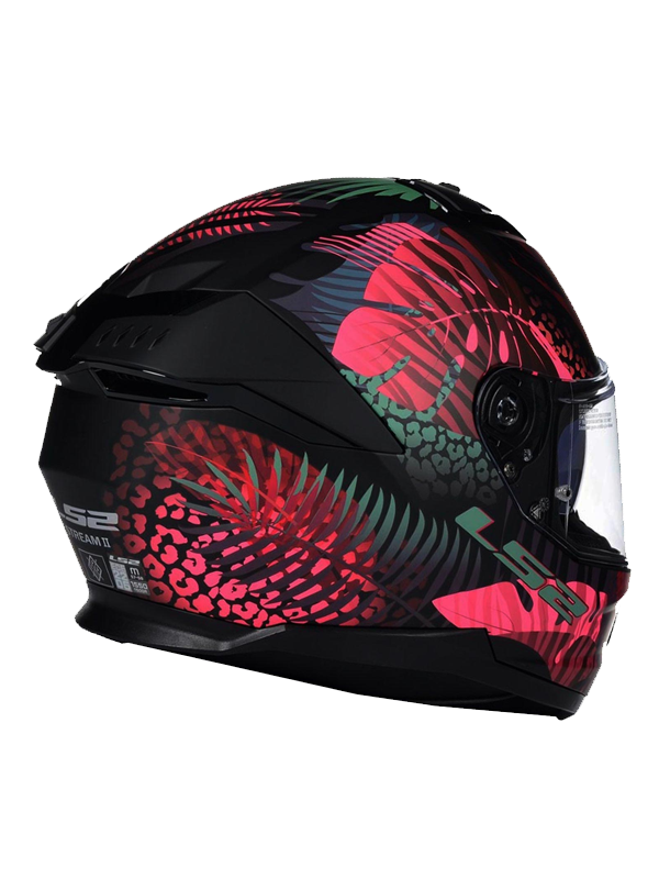 Ls2 STREAM 2 Jungle Siyah Mavi Pembe Kask - Görsel 4